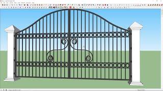 How to draw modern steel gate in sketchup