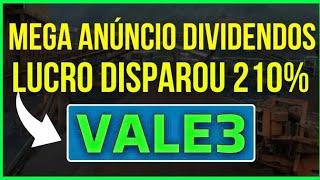 VALE3 ANÚNCIO NOVOS DIVIDENDOS LUCRO SALTA 210%. #bolsadevalores #investir #vale3 #dividendos