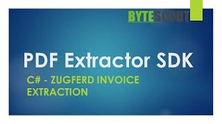 PDF Extractor SDK - C# - ZUGFeRD Invoice Extraction