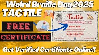 Free World Braille Day - Tactile Certificate Online | World Braille Day 2025 | Free Certificate