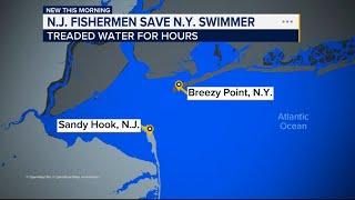NJ fishermen save NY swimmer that was found after treading water for hours