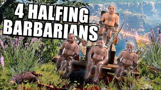4 Halfling Barbarians