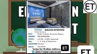 Infosys Walkin Interview Recruitment Notification