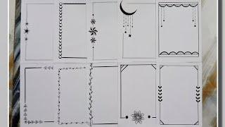 simple 10 beautiful border designs using black pen// black border designs for project.