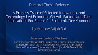 Doctoral Thesis Defence by Andrew Adjah Sai