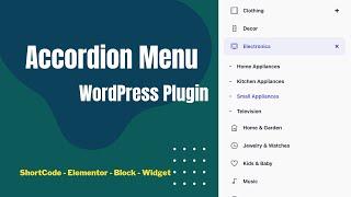 WPB Accordion Menu WordPress Plugin | WooCommerce Category Accordion | Hamburger Menu Elementor