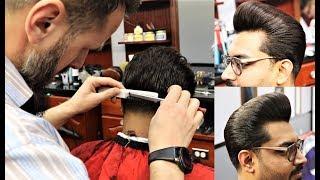 Classic Pompadour Haircut with a Razor ft. MC Barber