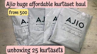 Ajio unboxing 25 affordable kurtasets haul/from 500/party,daily,college,office wear/must try