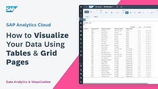 How to Visualize Your Data Using Tables and Grid Pages: SAP Analytics Cloud