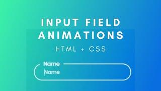 Input Field Animation  | HTML + CSS