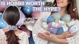 Trying Hobbii yarn for the first time + Crochet Scrunchie Tutorial | Hobbii Yarn Review