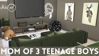 MOM OF 3 TEENAGE BOYS || Sims 4 || CC SPEED BUILD