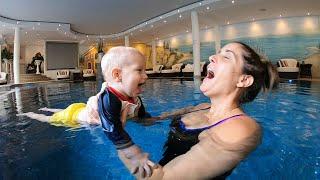 BABY SWIMMING LESSONS | Ultimate first lesson routine | 17 month old Swimming in Pool