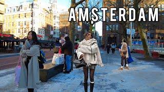  Perfect Day in Amsterdam Walking Tour 2024 Frosty Winter Walk in Amsterdam 4K