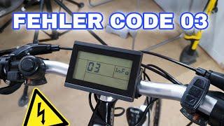 Ebike Pedelec Fehler Code 03 Error LCD Display Info 03 Ebike Kit Bafang Prophete und mehr beheben