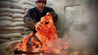 verrücktes Straßenessen in Buchara  200 kg Lamm BBQ und 160 kg Pilaw + Lammfett süß in Usbekistan