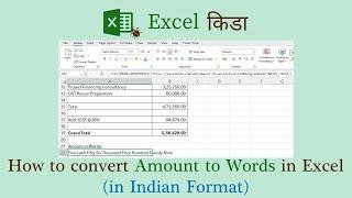 How to convert Amount to Words in Excel (Indian Format) without using VBA Macros