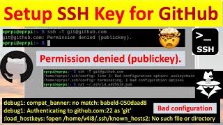 How to setup ssh key for GitHub || Permission denied (publickey/privatekey)