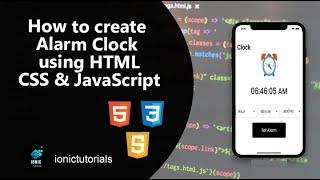 How to create Alarm Clock using HTML,CSS & JavaScript | Ionicsolutions