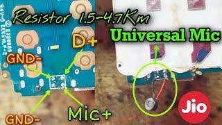 Jio Phone Mic Problem || 4 Pin Mic Change 2 Pin Normal Universal Mic || Mic jamper solution