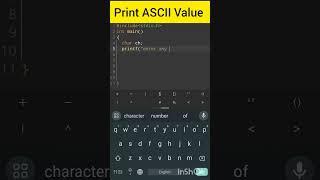 How to Print ASCII Value in C