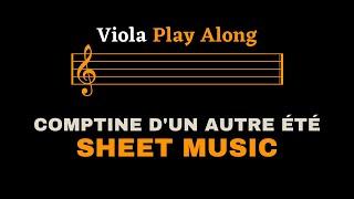 Yann Tiersen - Comptine D'un Autre Été: L'après-midi | Viola Play Along (Sheet Music/Score)