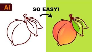 Adobe Illustrator Beginner Tutorial: Create a Vector Peach from Sketch (HD)