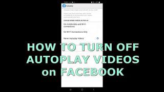 How to turn off autoplay Videos on Facebook