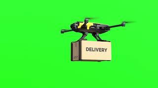 Delivery drone, Autonomous delivery robot green screen footage | 4K footages | GreenScreen Vfx