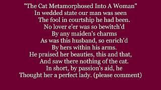 THE CAT METAMORPHISED INTO A WOMAN Song Jean de La Fontaine Lyrics Words text sing along poem poetry