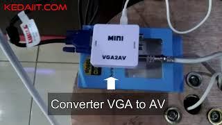 1080P Mini Digital VGA to RCA AV TV CVBS Converter with audio for PC