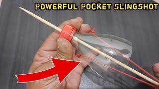HOW TO MAKE A POCKET SLINGSHOT WITH BOTTLE SUPER POWERFUL