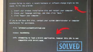 Windows failed to initiate a recent hardware or software change that might be causing a problem