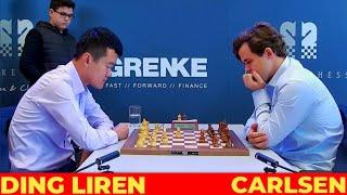 Magnus Carlsen (2823) vs Ding Liren (2818) || GRENKE Chess Classic and Open 2024-R8