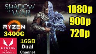 Middle earth: Shadow of War | Ryzen 5 3400g + Vega 11 + 16gb Dual Channel (3200mhz) | Game Test