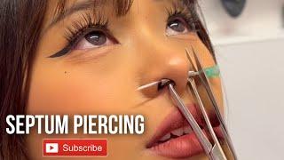 Septum nose piercing for this beauty ️ Don’t try this at home! #septum #nosepiercing