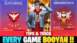 New Solo Rank Push Strategy | Easy Booyah Every Solo Match  | New Grandmaster Trick 