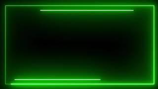 Loops And Dots || Free Green Colored Neon lights rectangle frame animated loop background