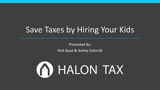 Save Taxes by Hiring Your Kids