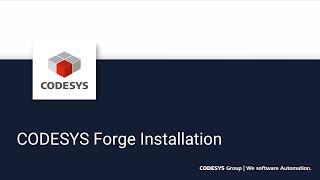 CODESYS Forge Installation