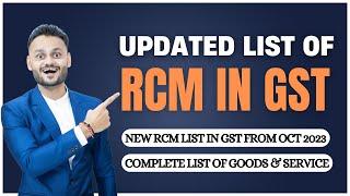 Updated RCM List in GST from Oct 2023 ft @skillvivekawasthi