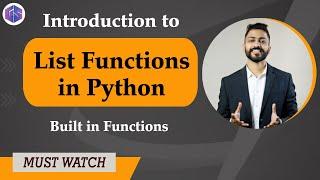 Lec-22: List Functions In Python  | Built in Functions Python 