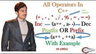 operator in c | operator in c++ with example | prefix and postfix in c++ examples