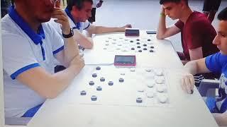 1 Команда Беларуси играет в шашки против команды Румынии. Командный чемпионат мира, блиц, мини видео