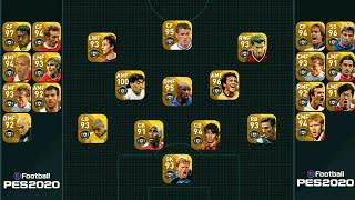THE GOD SQUAD!!  FULL LEGENDS BY S123!! PES2020 MOBILE
