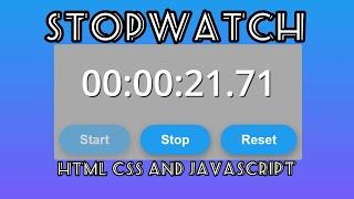 How to Make Stopwatch with HTML CSS and Javascript | Create Stopwatch in JavaScript