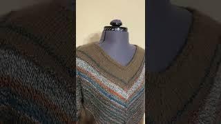 Бесшовный диагональный пуловер из мохера и мериноса. Любая расцветка и любой размер на заказ