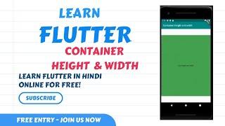 container in Flutter || how to set container height and width in flutter || flutter tutorial