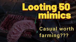 looting 50 Mimics in casual  loot table overview