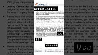 ICICI OFFER LATTER/ BANK JOINING LATTER  Aa gaya joining letter FIRST Salary AT ICICI BANK INTERVIEW